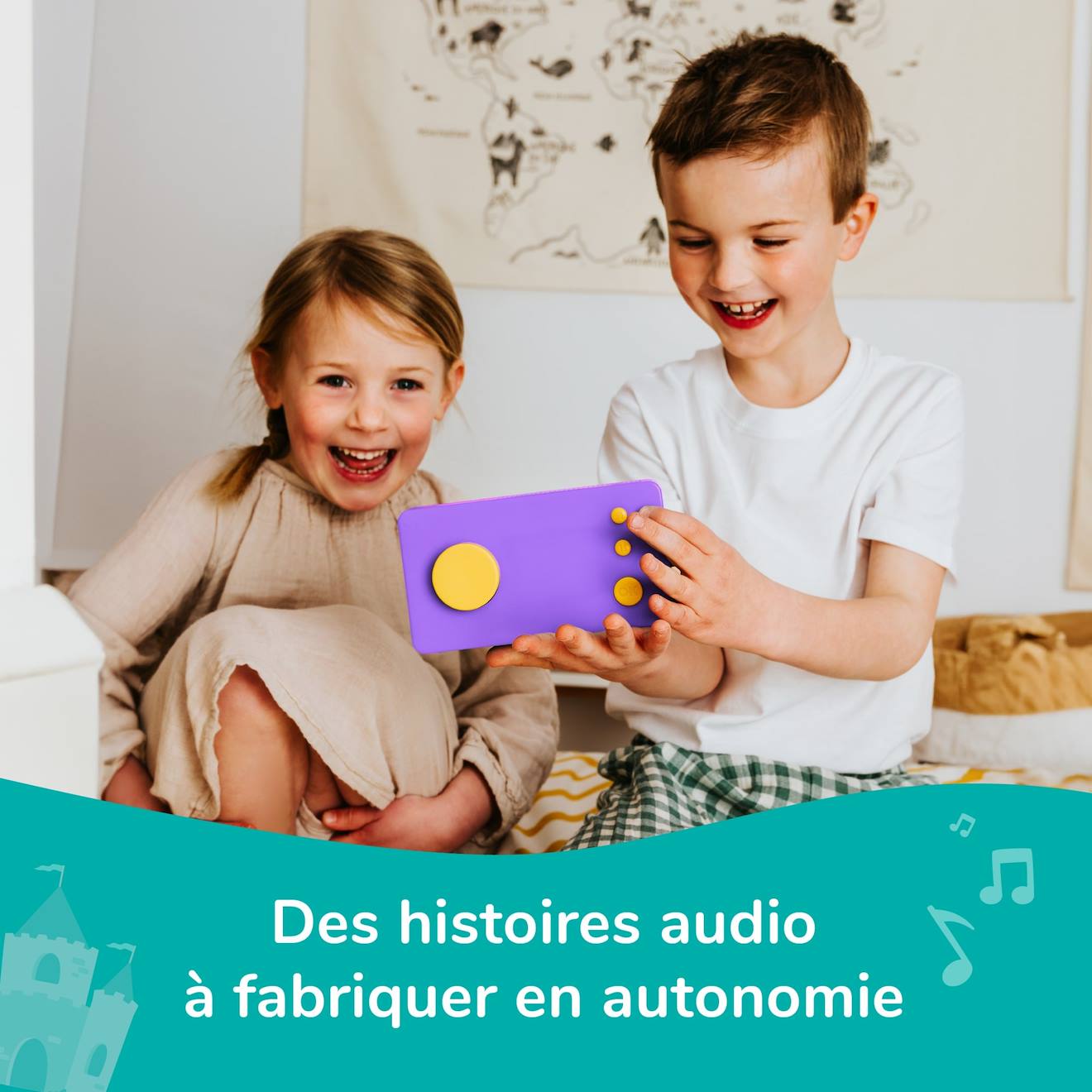 Fabrique à histoires – version voyage avec casque assorti violet