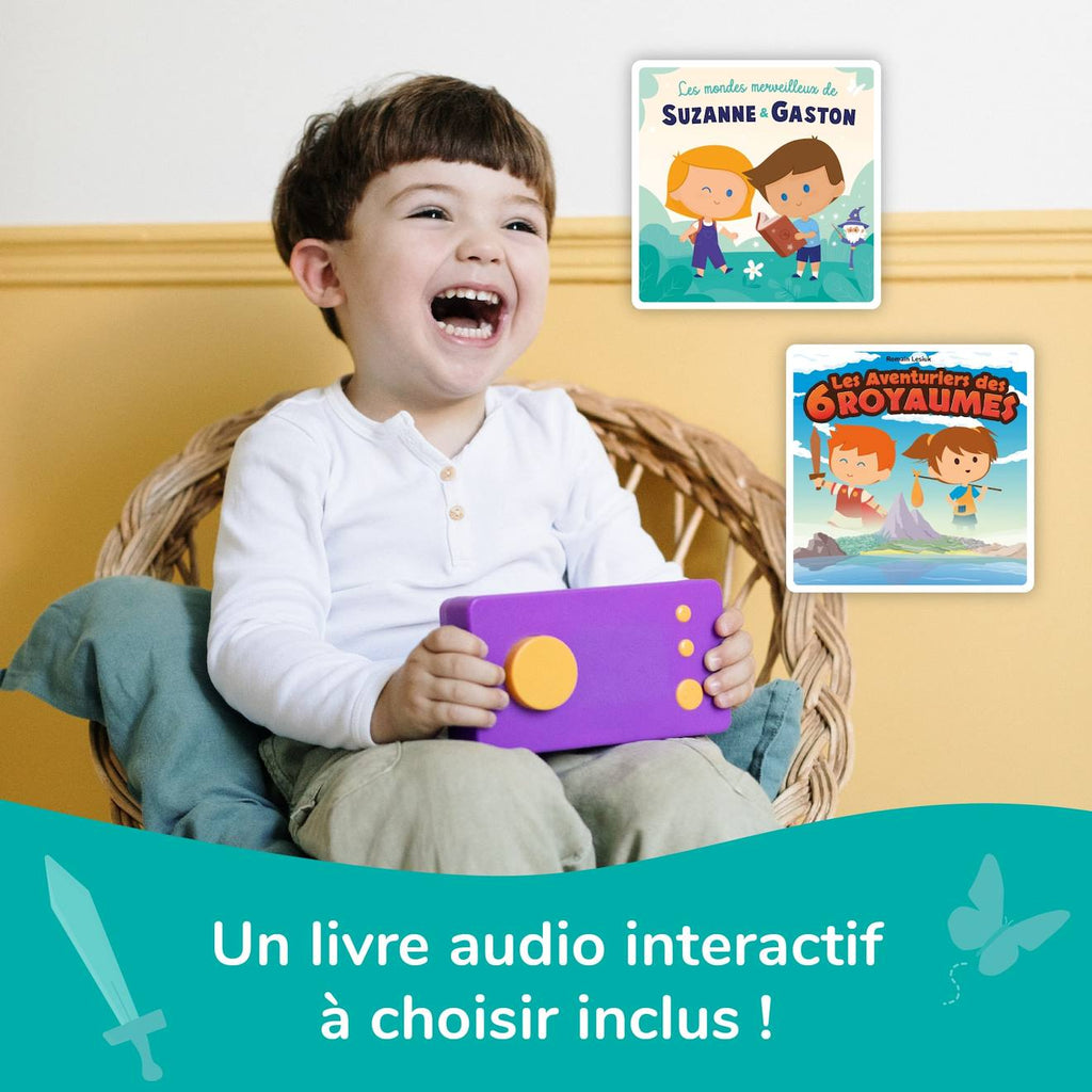Fabrique à histoires – version voyage avec casque assorti violet