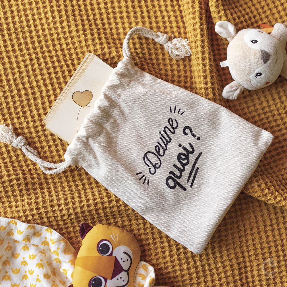 Faire-Part de Naissance en Bois Poussin à Personnaliser (x8) - Accessoires Bébé Personnalisés