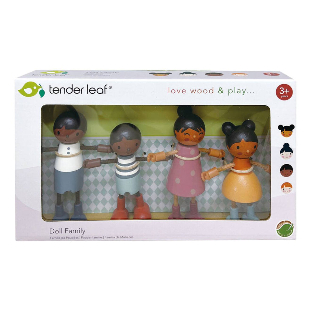 Famille de figurines en bois hummingbird multicolore