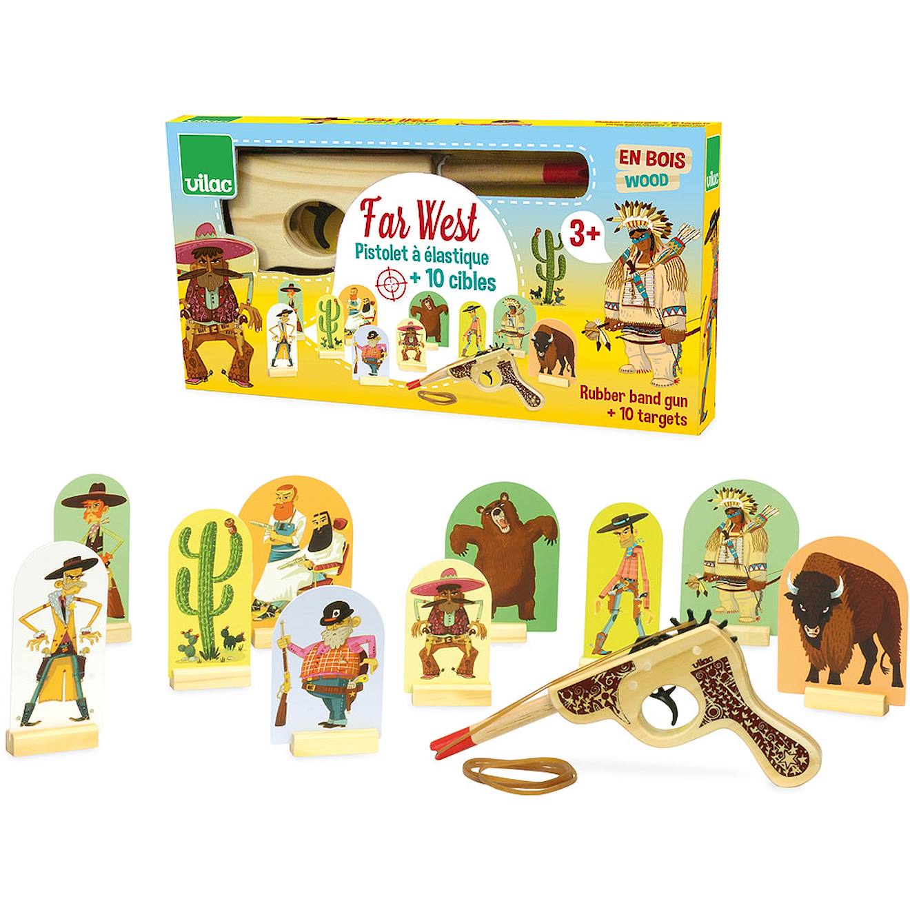 Farwest, jeu de pistolet à élastiques beige
