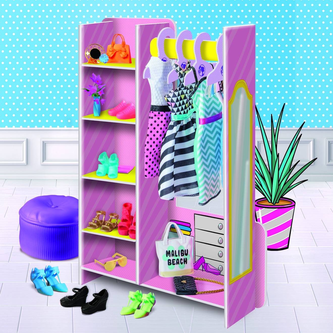 Fashion boutique boutique de mode avec poupée Barbie multicolore