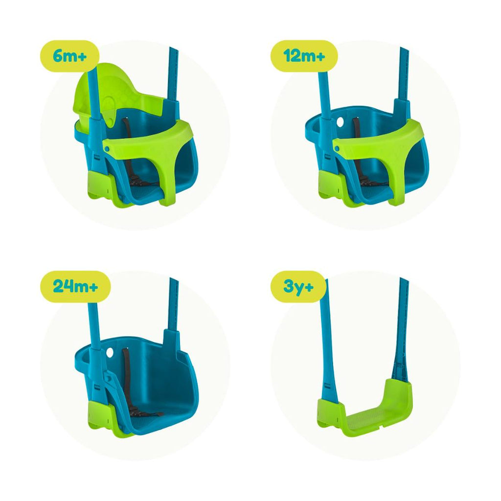 Fauteuil bébé évolutif 4 en 1 quadpod plastique h190-250cm bleu - vert