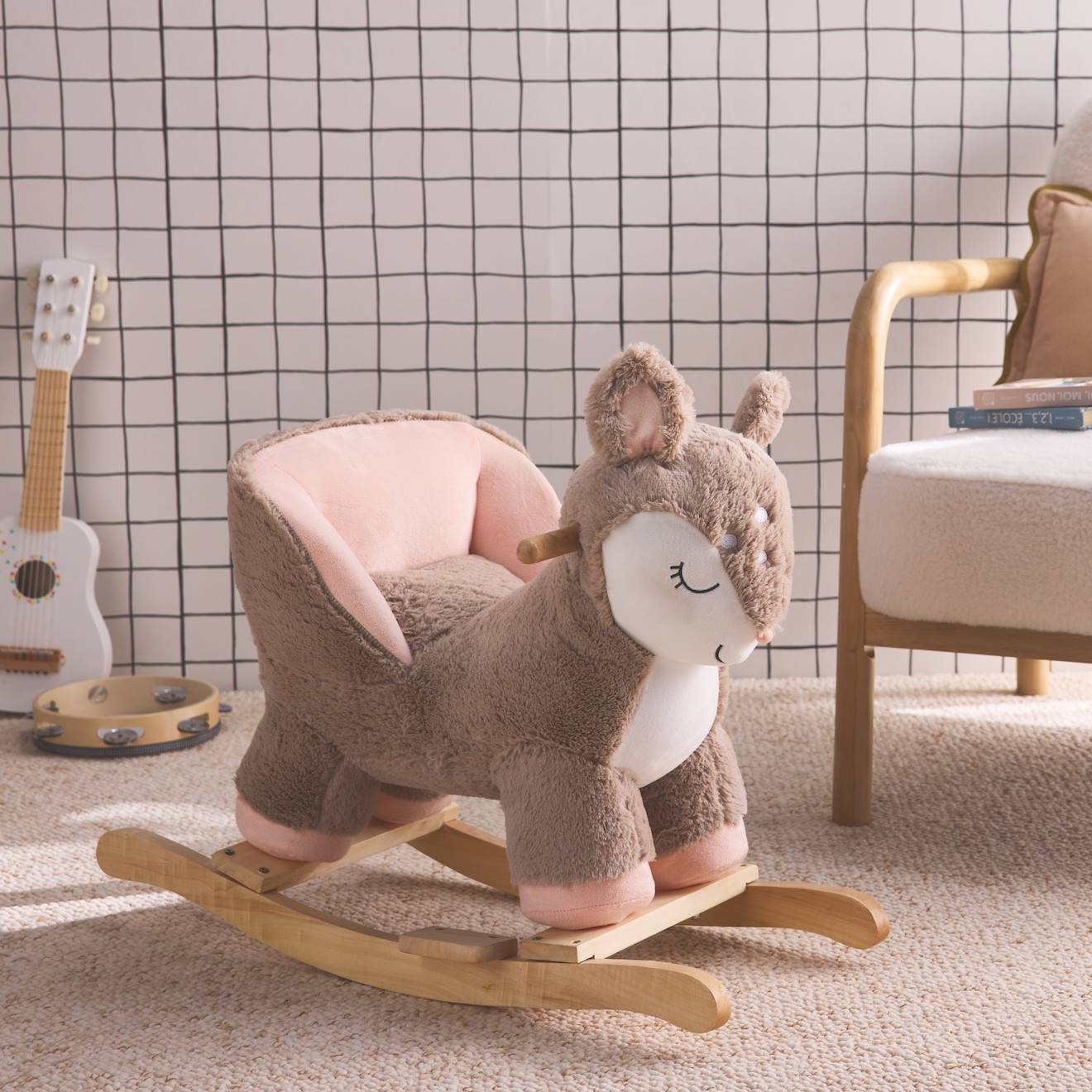 Fauteuil faon à bascule pour enfant taupe