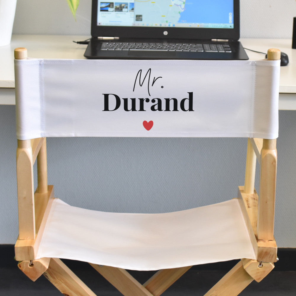 Fauteuil Metteur en Scène Pliant Couple à Personnaliser - Chaise Personnalisée