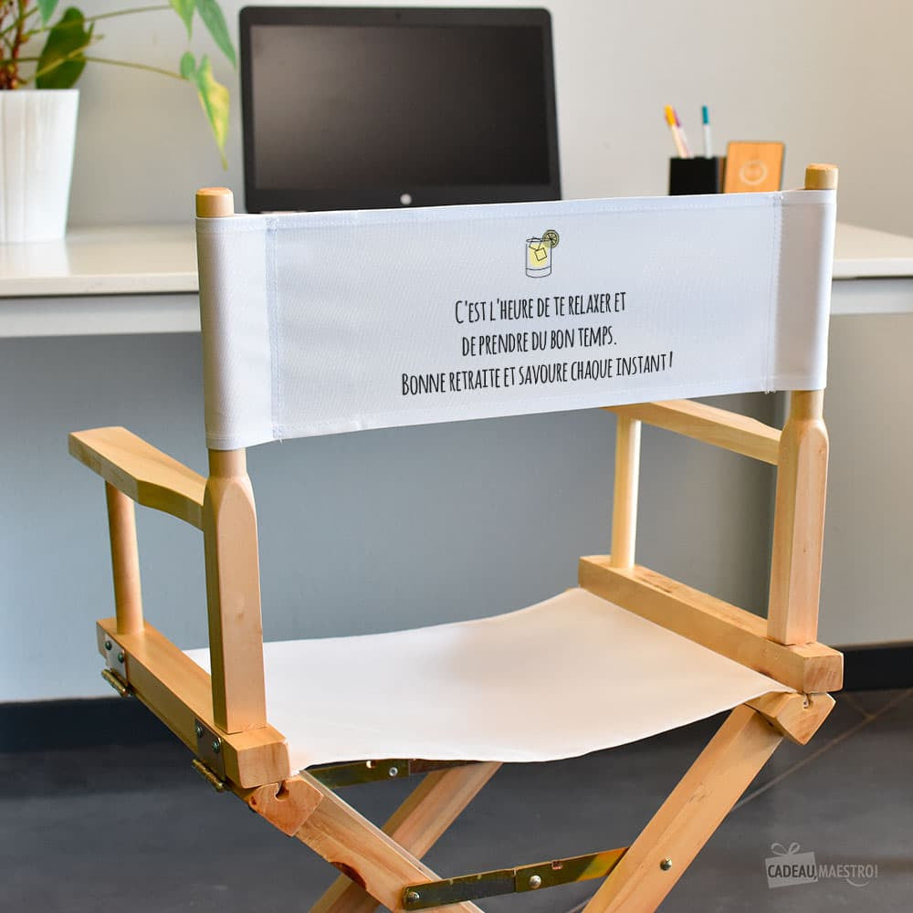 Fauteuil Metteur en Scène Pliant Retraite à Personnaliser - Chaise Personnalisée