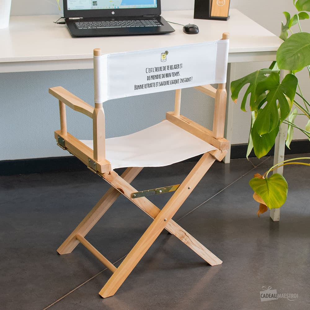 Fauteuil Metteur en Scène Pliant Retraite à Personnaliser - Chaise Personnalisée
