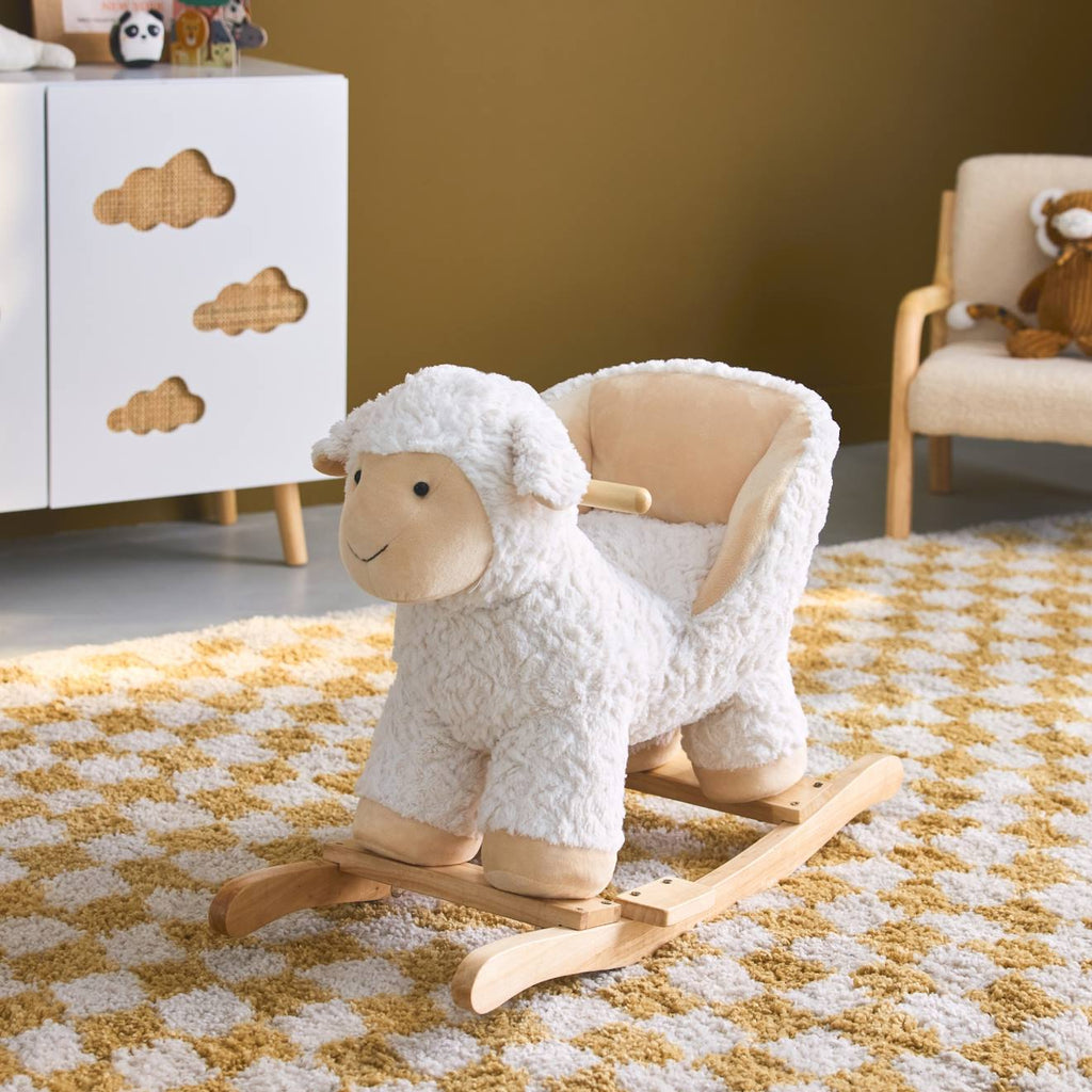 Fauteuil mouton à bascule pour enfant blanc