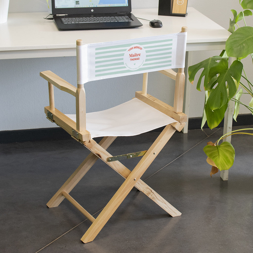 Fauteuil Metteur en Scène Pliant Maître.sse en Or à Personnaliser - Chaise Personnalisée