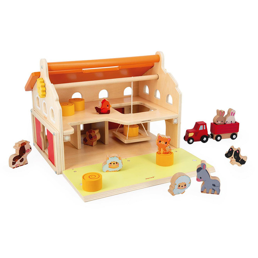 Ferme en bois FSC multicolore