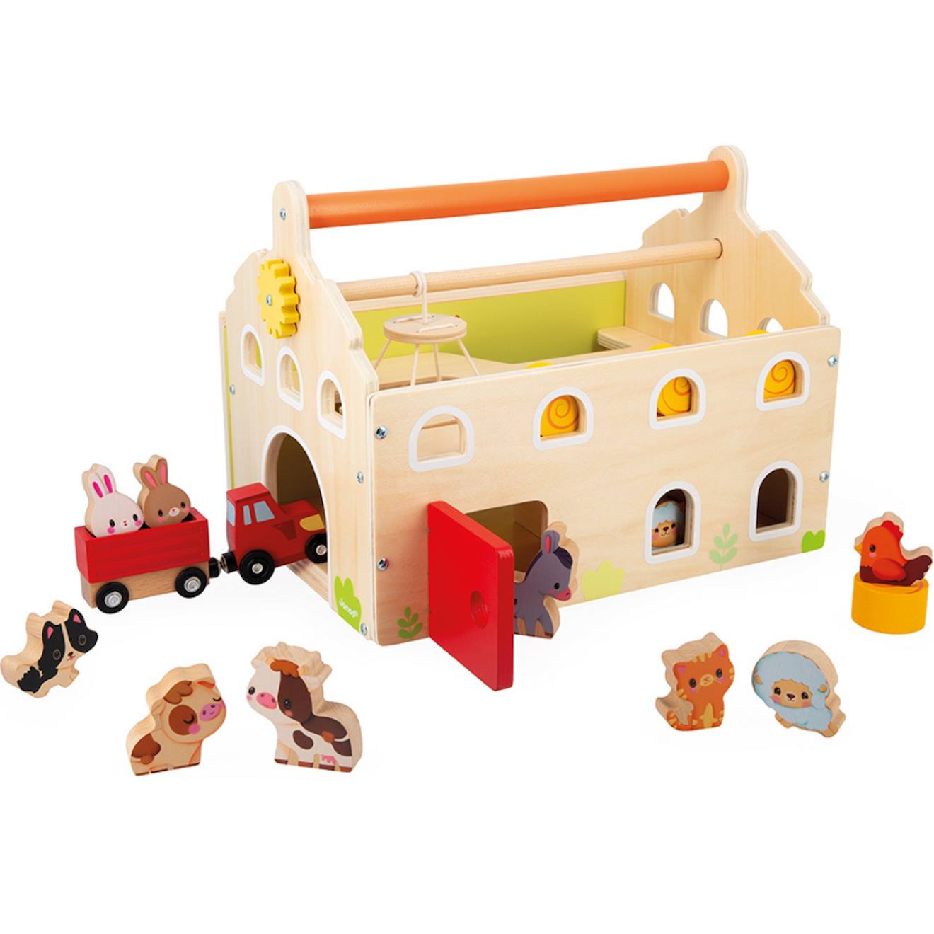 Ferme en bois FSC multicolore