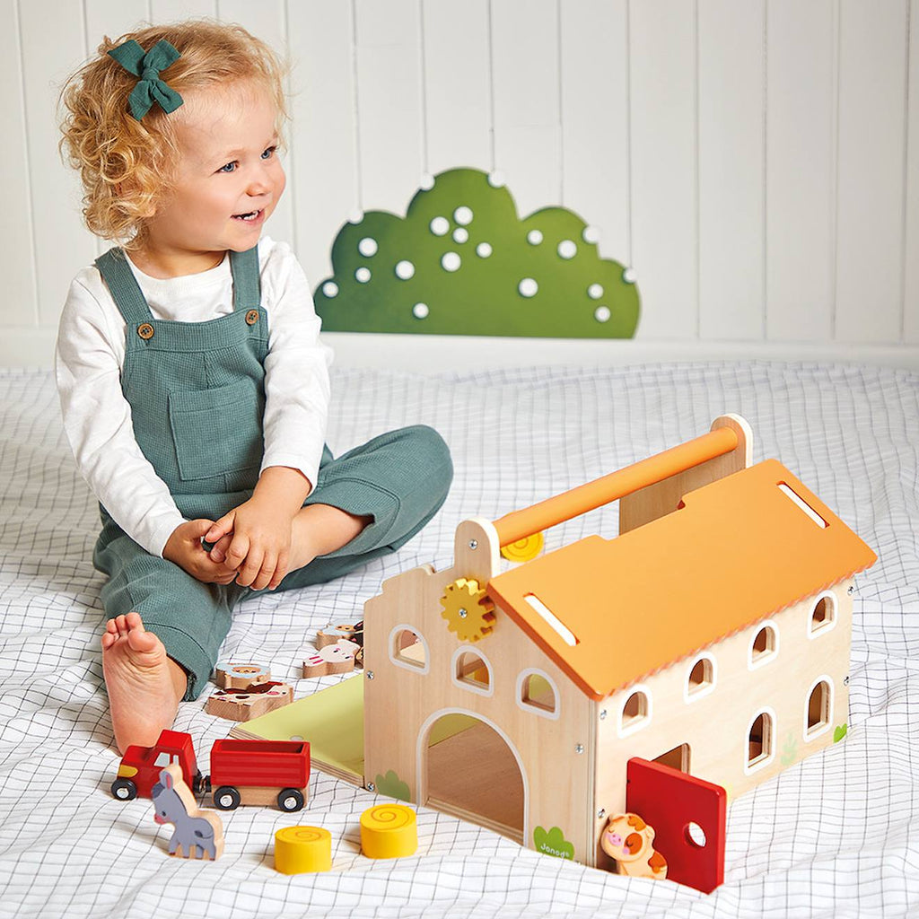Ferme en bois FSC multicolore