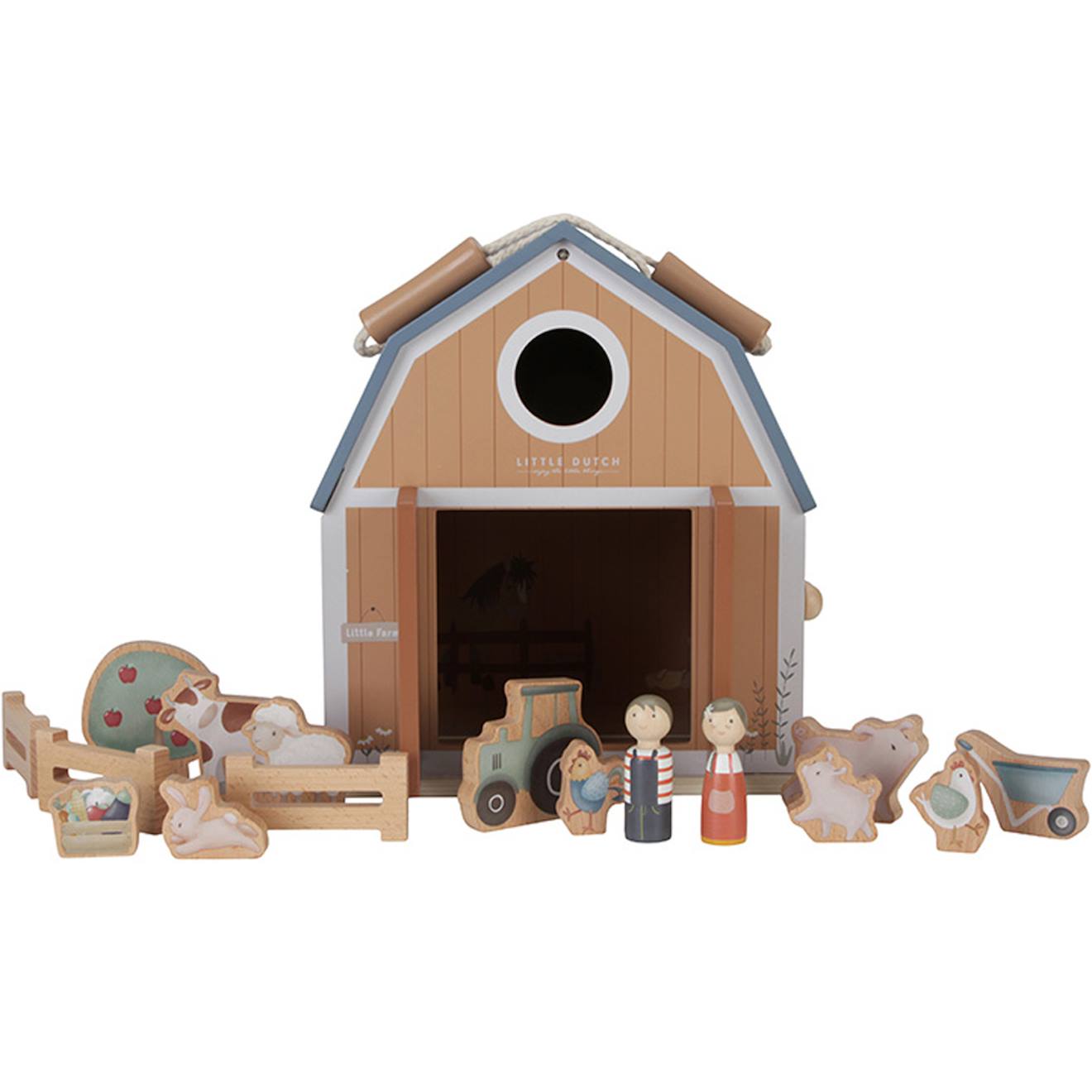 Ferme en bois little farm multicolore