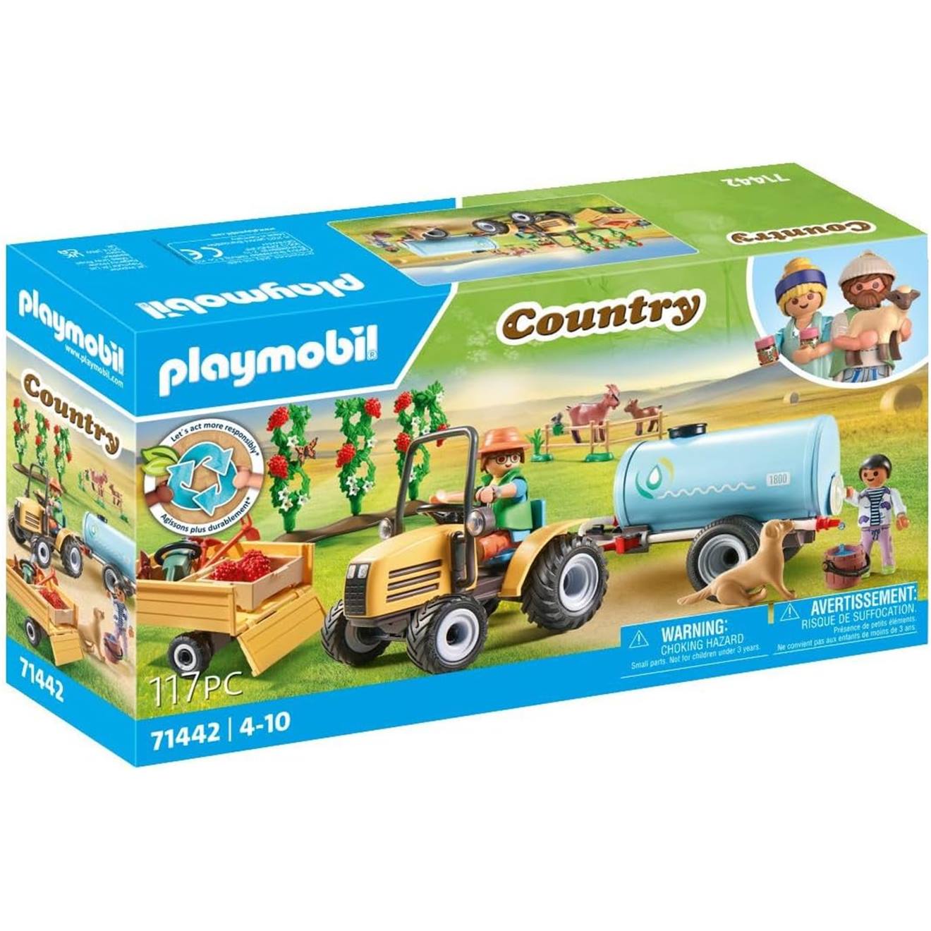 Fermier avec tracteur et citerne - country 71442 multicolore
