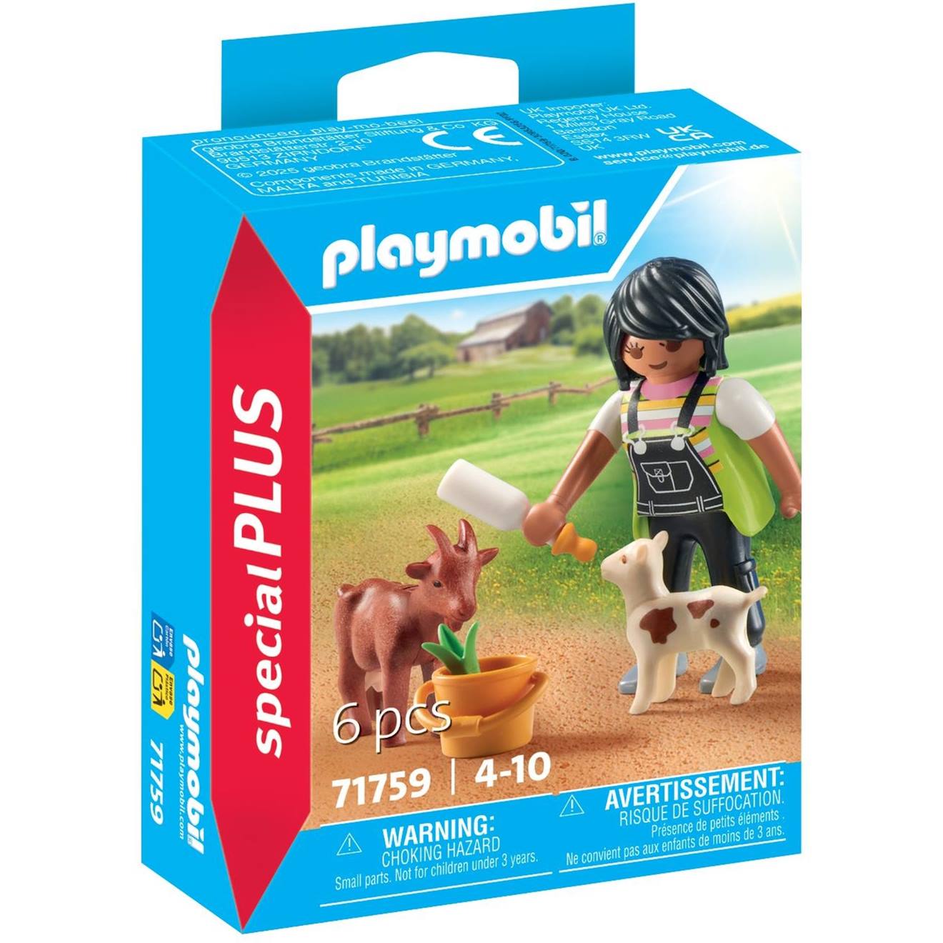 Fermière avec chèvre, chevreau et accessoires 71759 multicolore