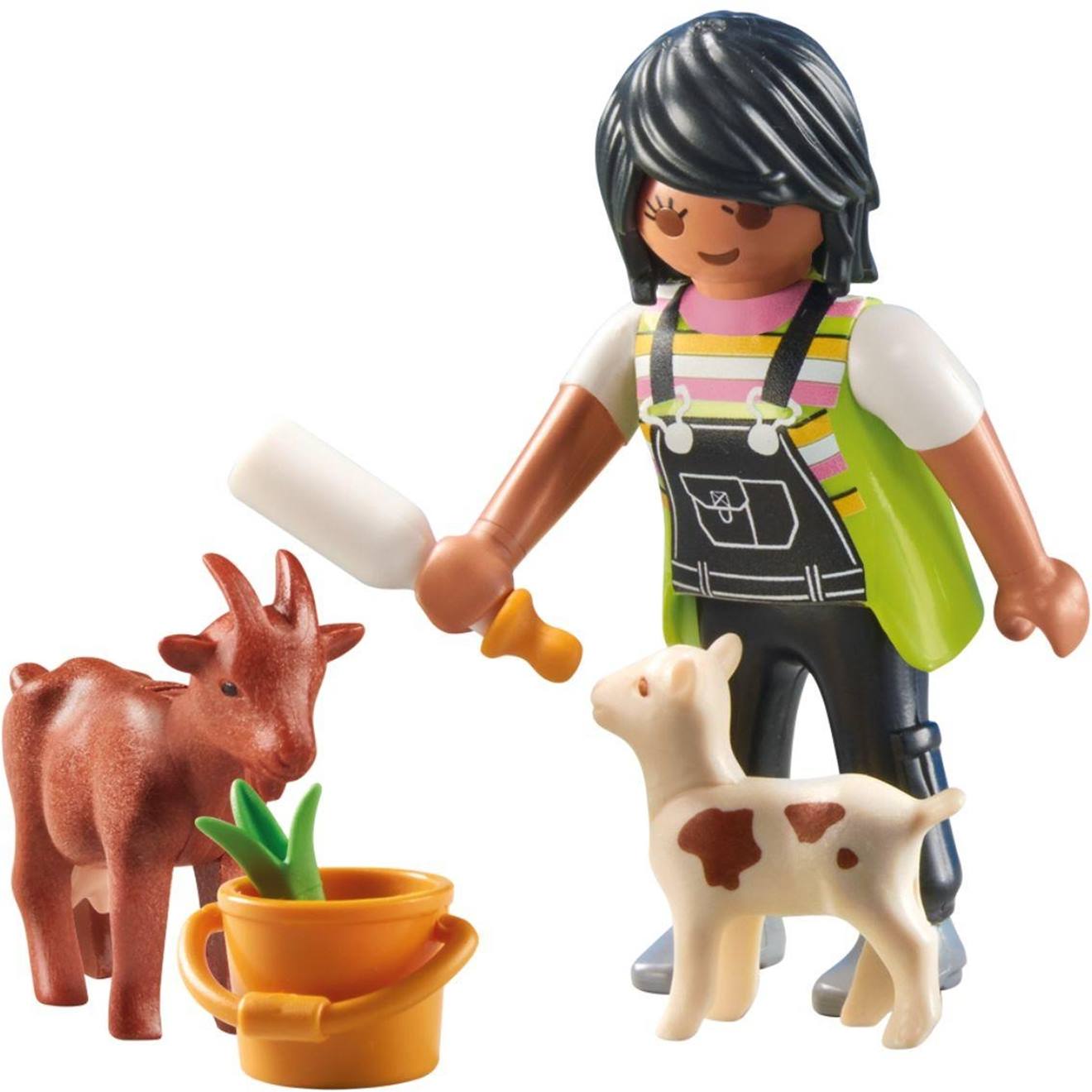 Fermière avec chèvre, chevreau et accessoires 71759 multicolore
