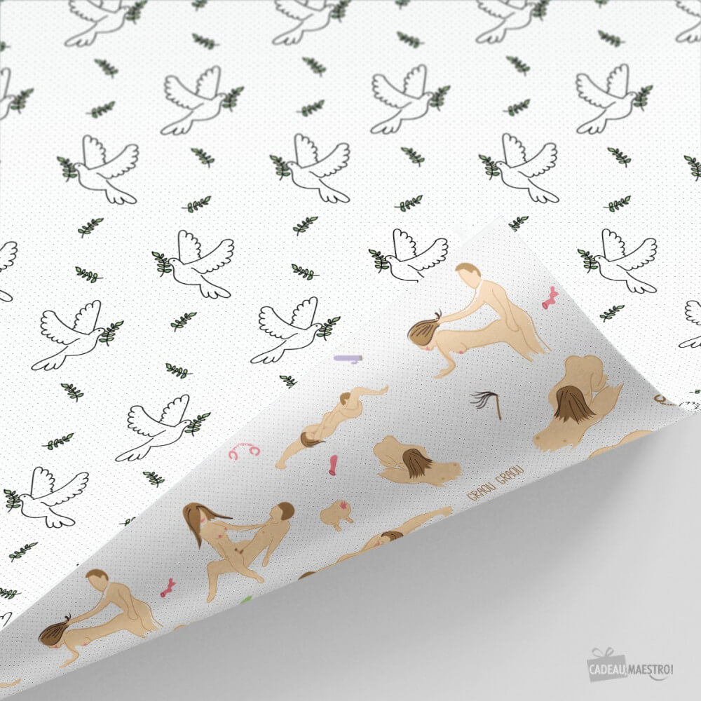 5 Feuilles de Papier Cadeau Coquin (70x100cm) - Papier Cadeau Opari