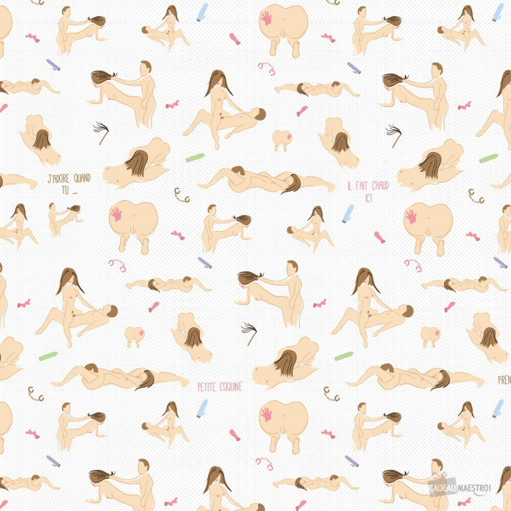 5 Feuilles de Papier Cadeau Coquin (70x100cm) - Papier Cadeau Opari