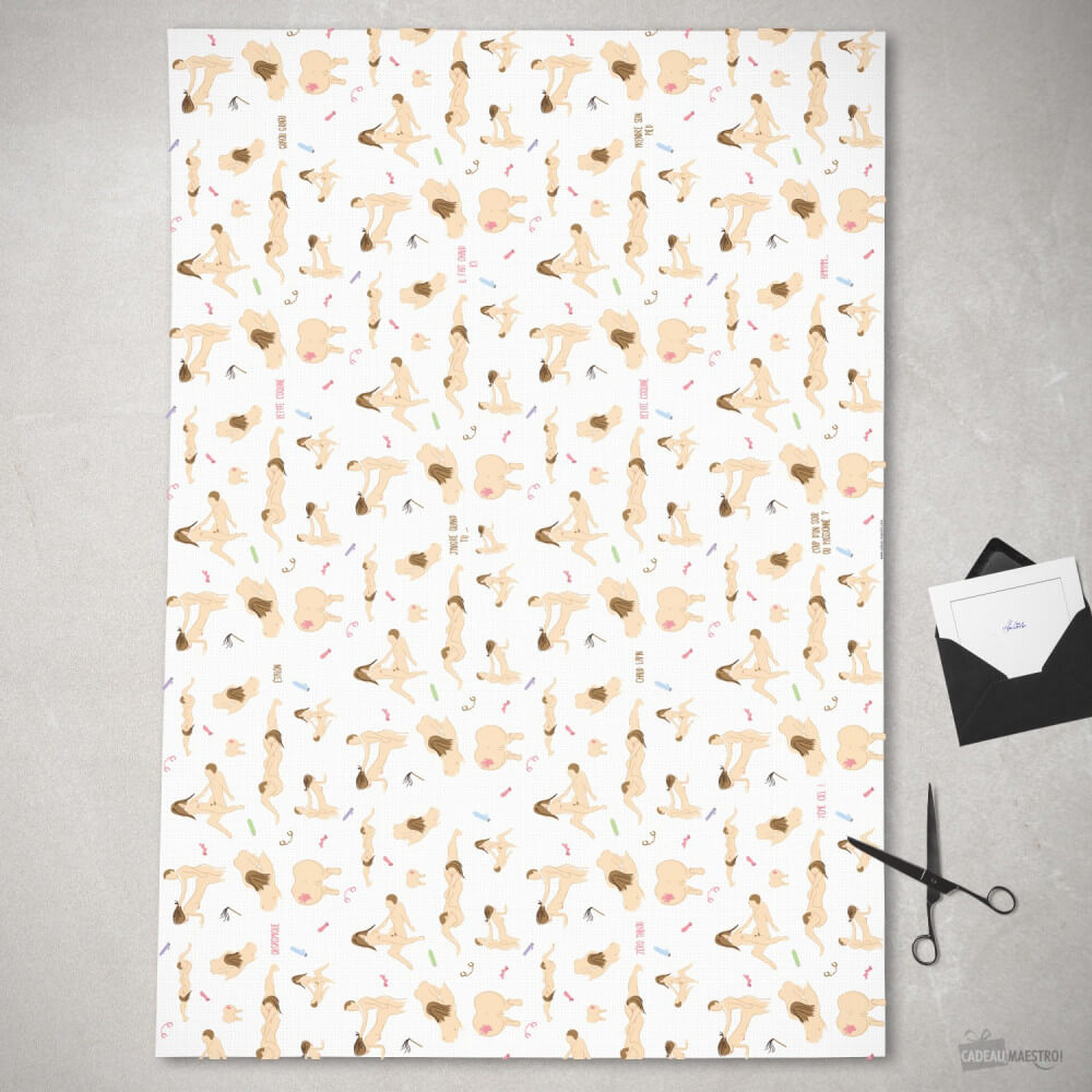 5 Feuilles de Papier Cadeau Coquin (70x100cm) - Papier Cadeau Opari