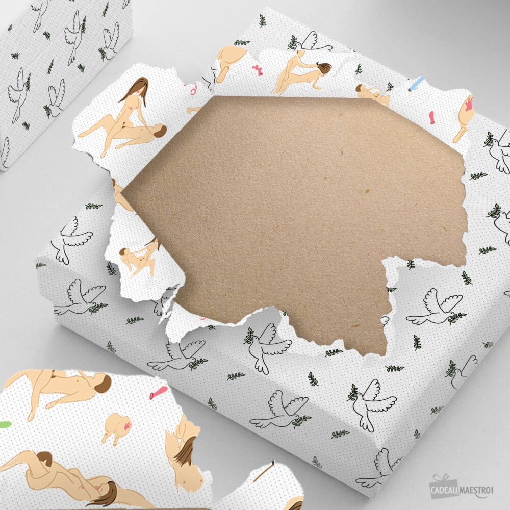 5 Feuilles de Papier Cadeau Coquin (70x100cm) - Papier Cadeau