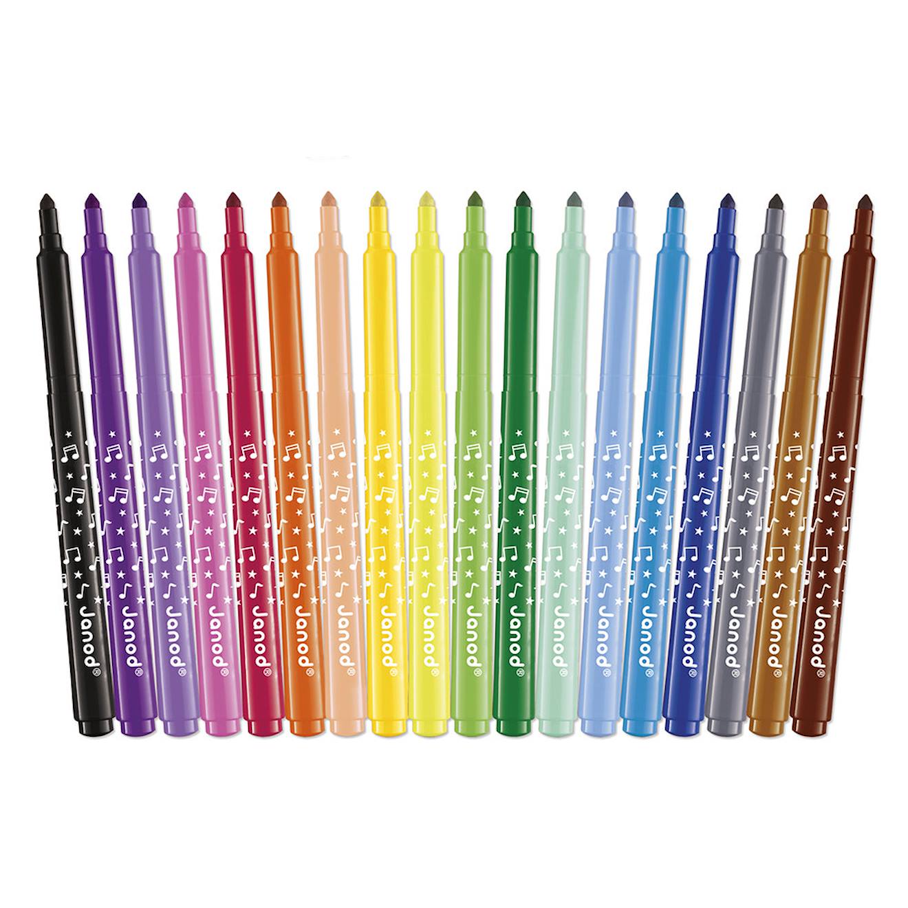 Feutres longue durée x18 - colo multicolore