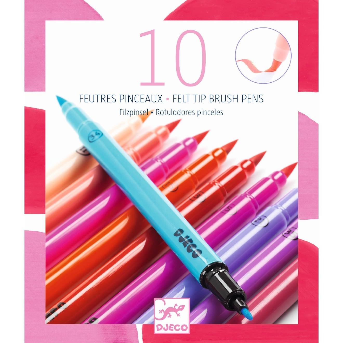 Feutres pinceaux fille multicolore