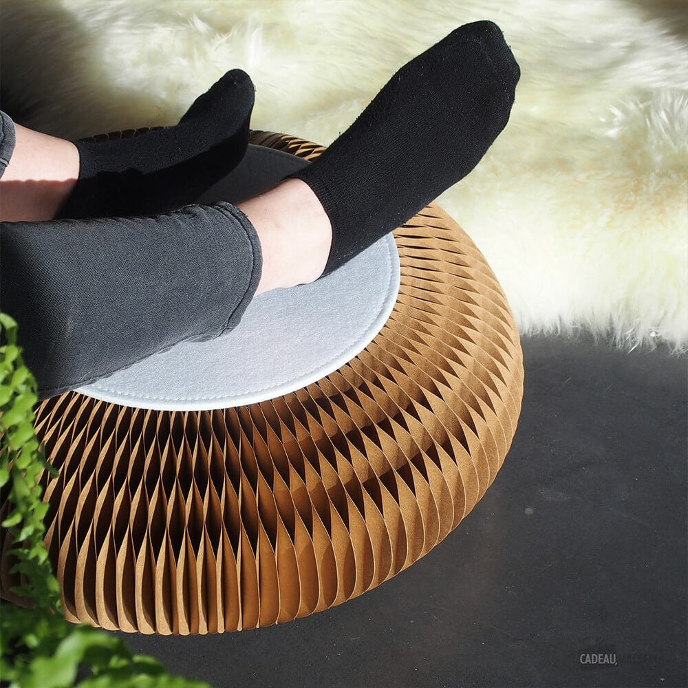 Feutrine Blanche pour Meuble en Kraft Pliable - Poufs et Tabourets Originaux