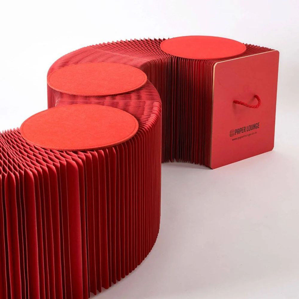 Feutrine Rouge pour Meuble en Kraft Pliable - Poufs et Tabourets Originaux