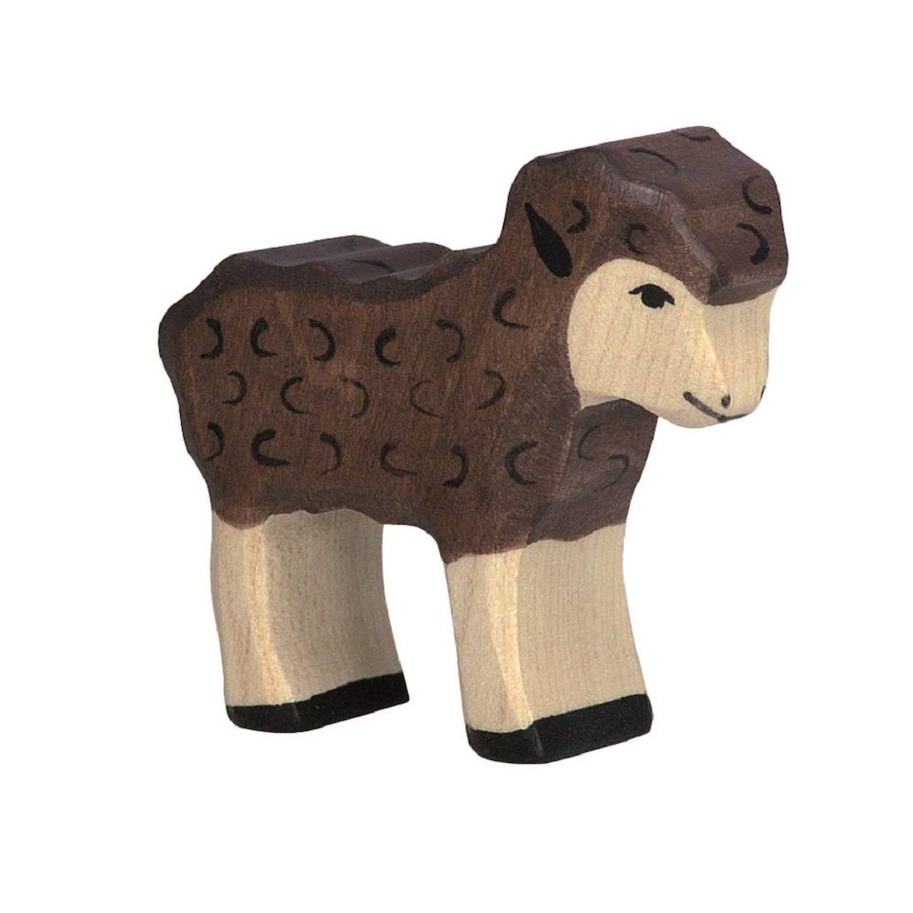 Figurine agneau, noir marron