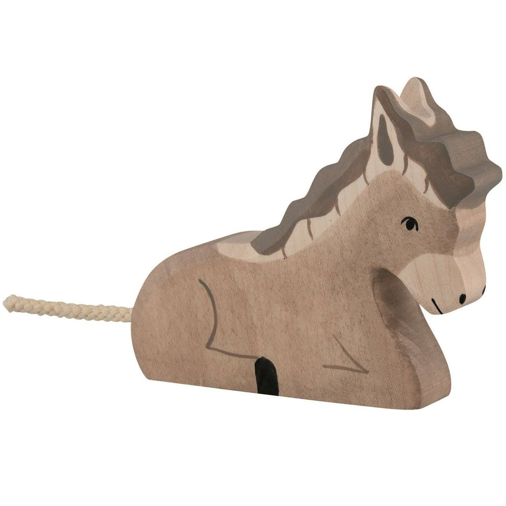 Figurine ane, couché gris