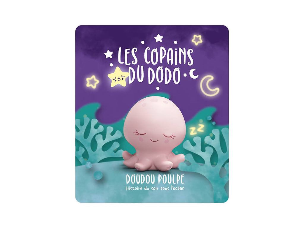 Figurine audio - les copains du dodo - doudou poulpe - histoire du soir sous l'océan multicolore