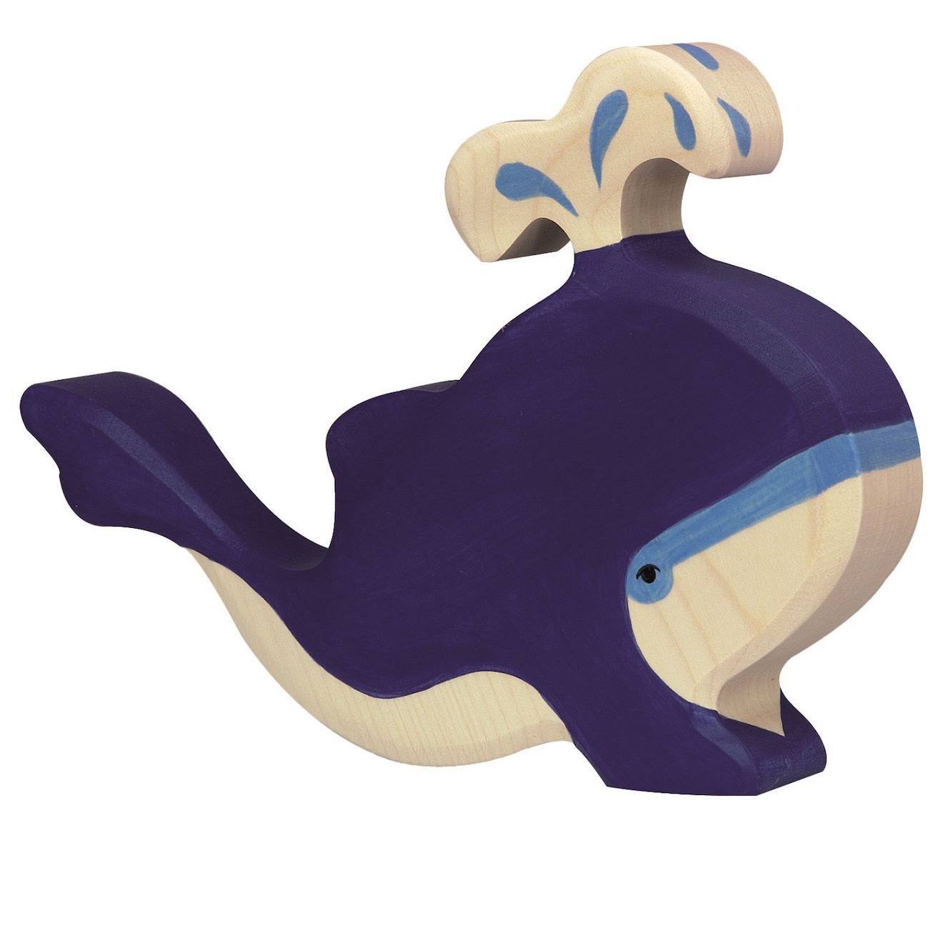 Figurine baleine bleue - jet d'eau bleu