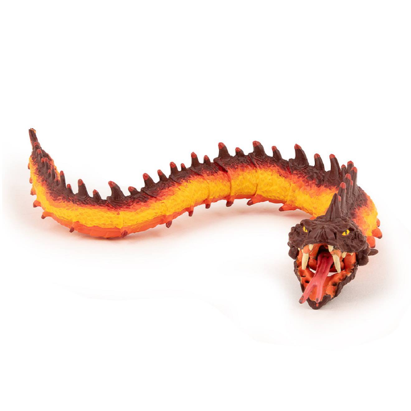 Figurine basilic serpent de feu orangé
