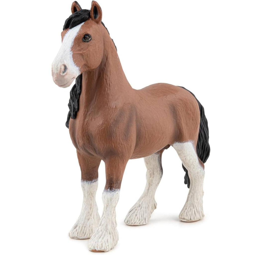 Figurine cheval clydesdale marron