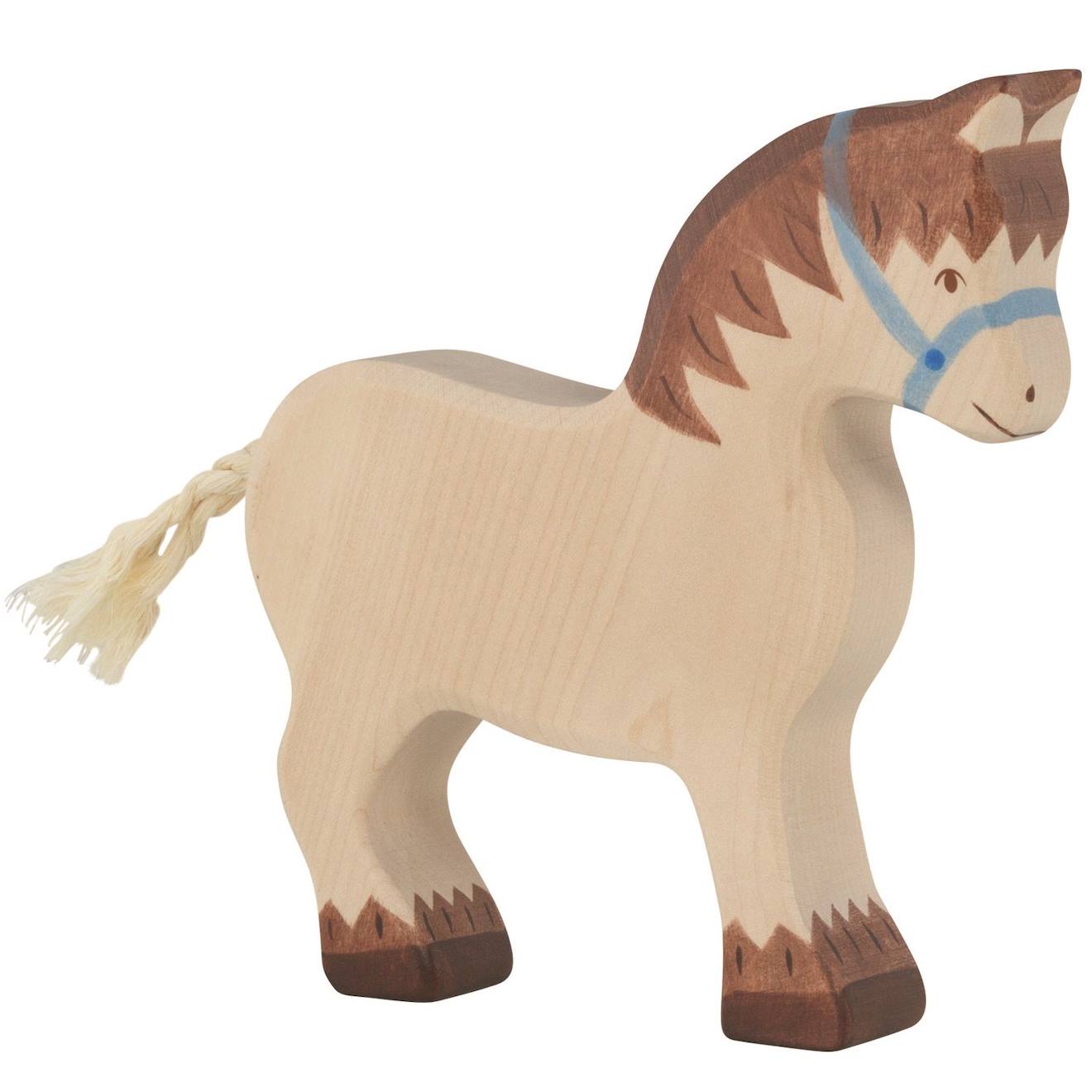 Figurine cheval de trait beige