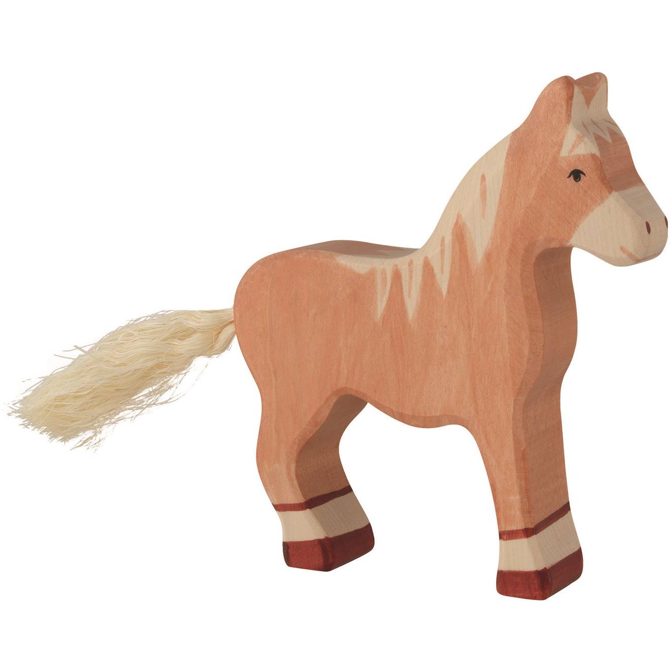 Figurine cheval debout, marron clair marron