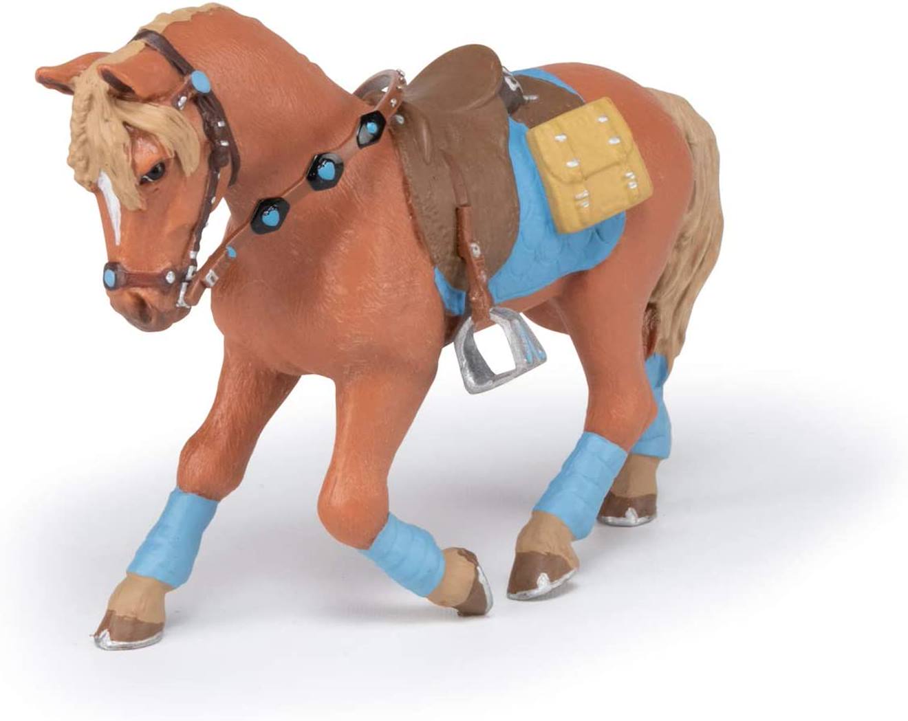 Figurine cheval du jeune cavalier marron