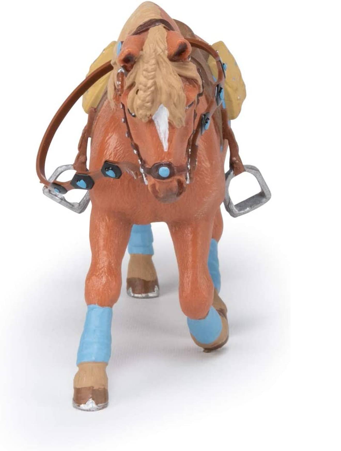 Figurine cheval du jeune cavalier marron