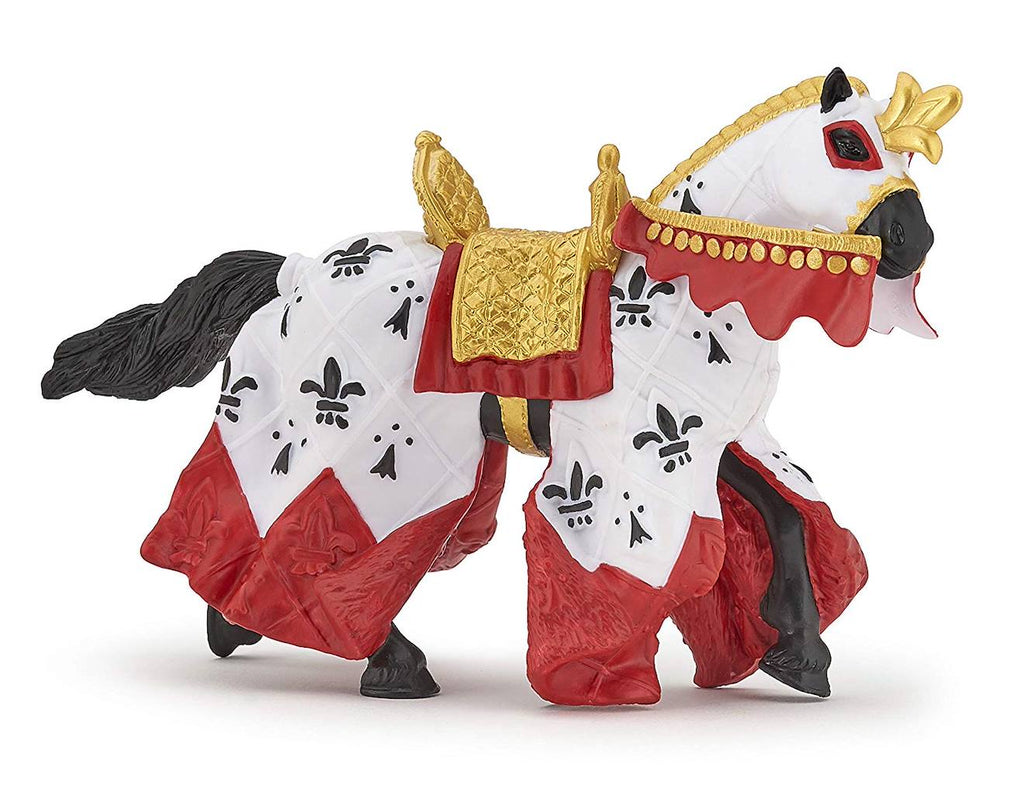 Figurine cheval du roi arthur rouge