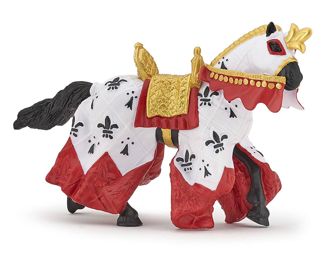 Figurine cheval du roi arthur rouge
