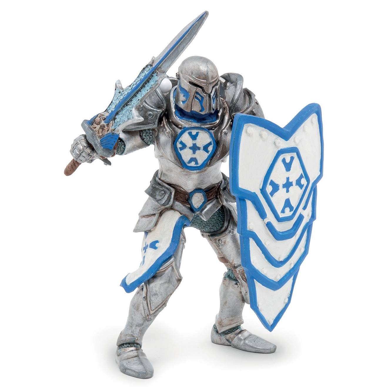 Figurine chevalier d'argent gris