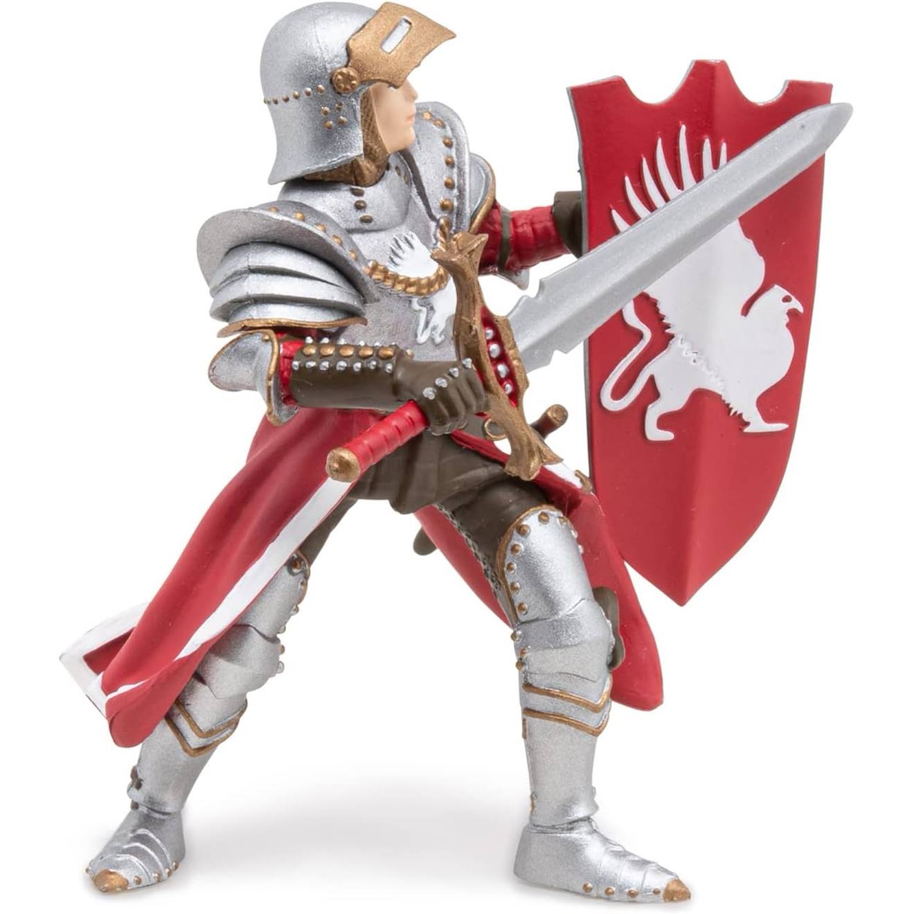 Figurine chevalier griffon rouge