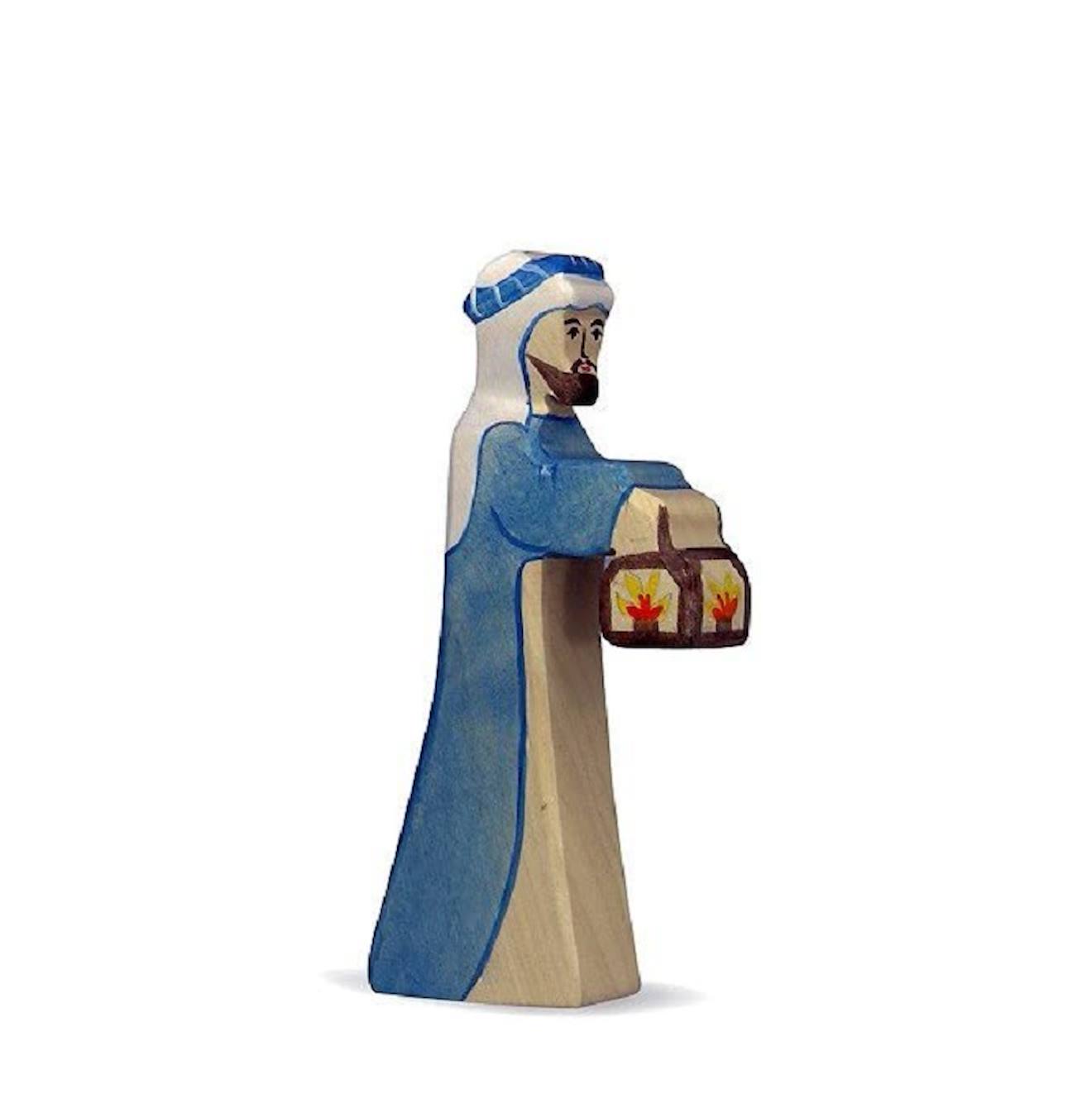 Figurine crèche de noël - berger avec lampe 2 bleu