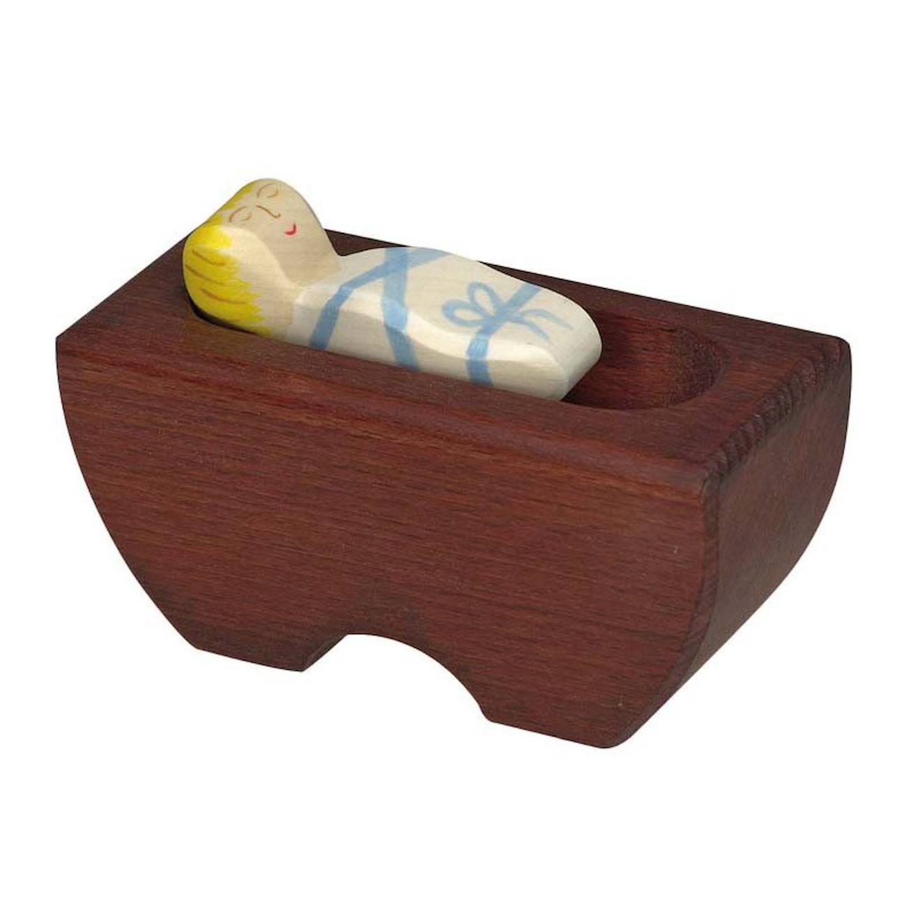 Figurine crèche de noël - enfant jésus marron