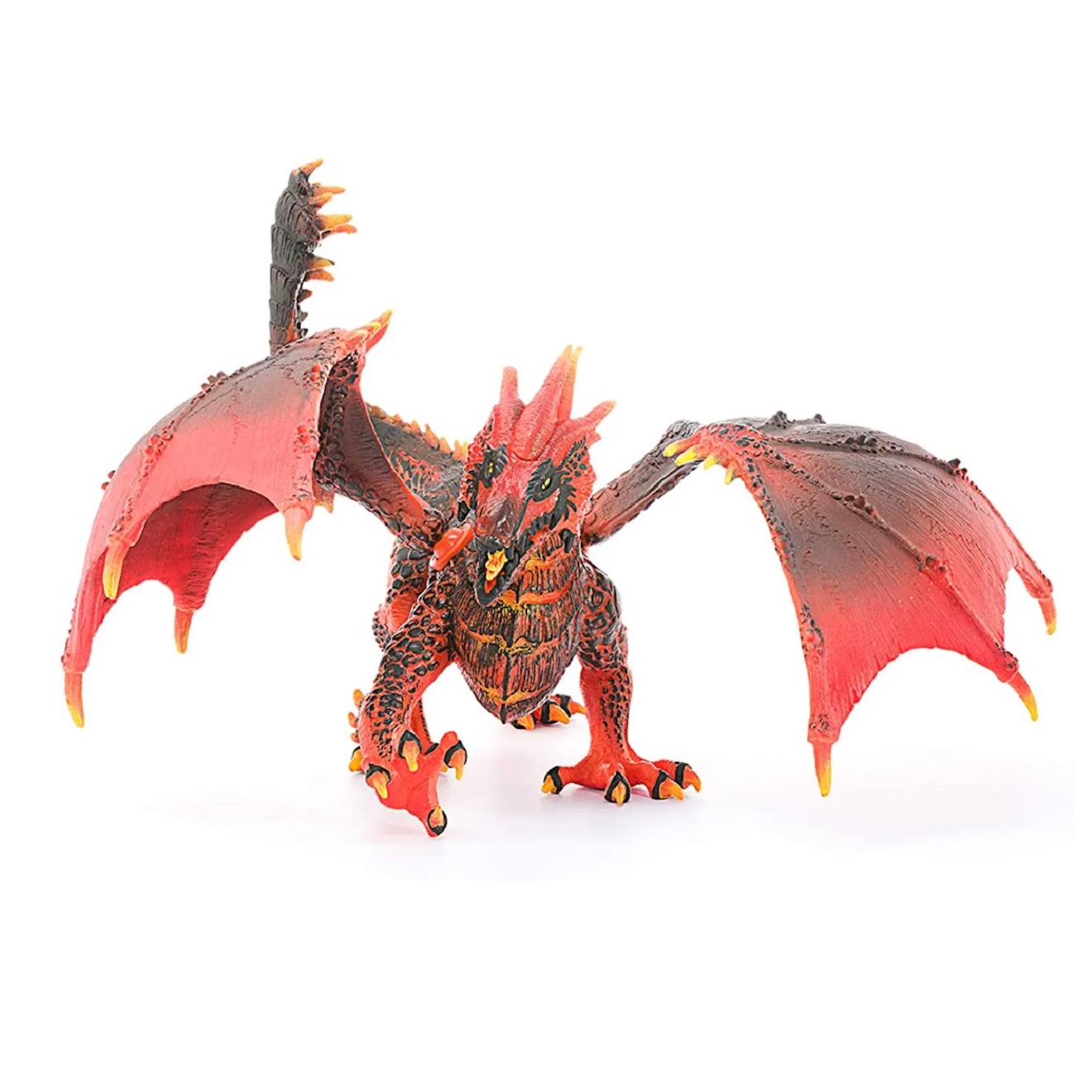 Figurine dragon de lave orange