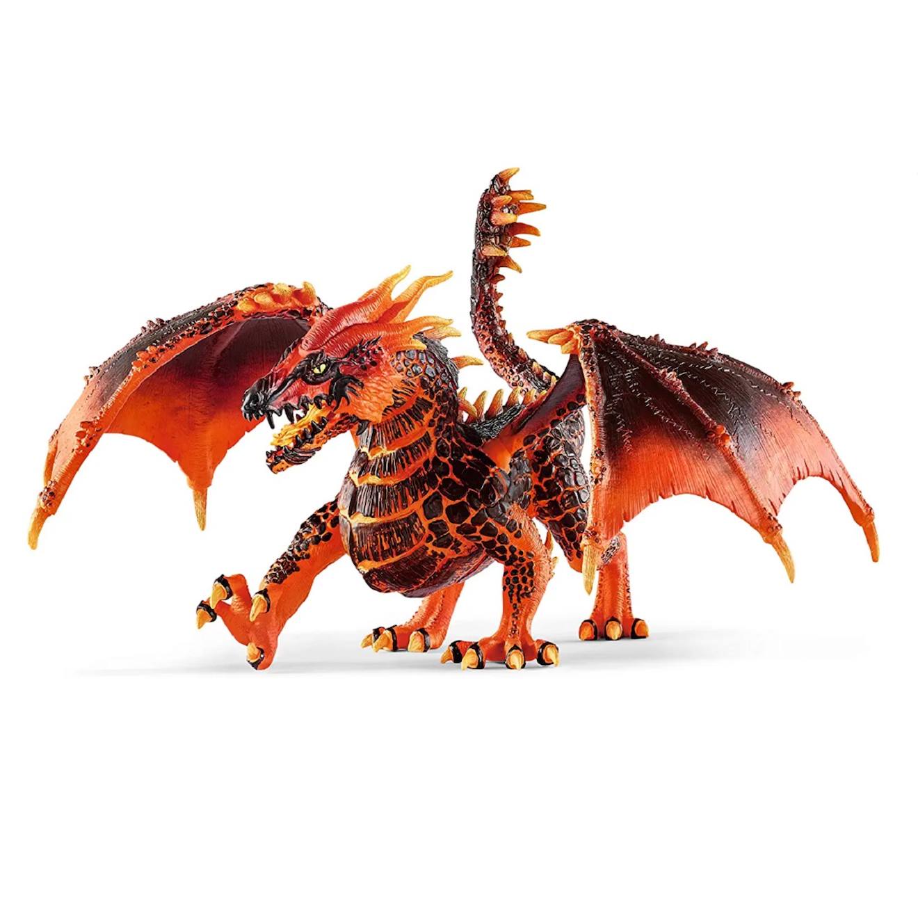 Figurine dragon de lave orange