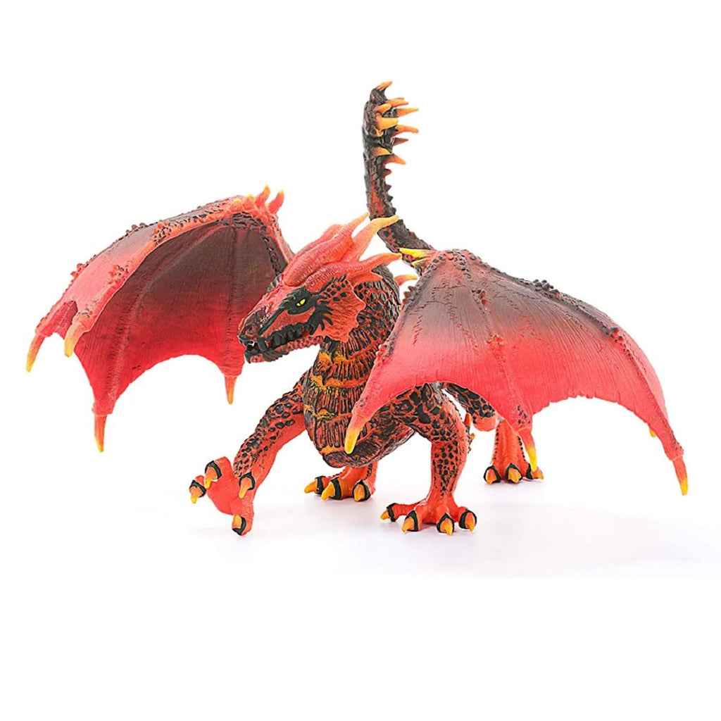 Figurine dragon de lave orange