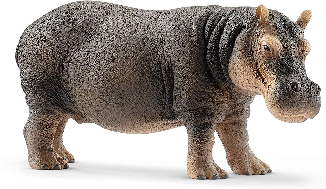 Figurine hippopotame gris