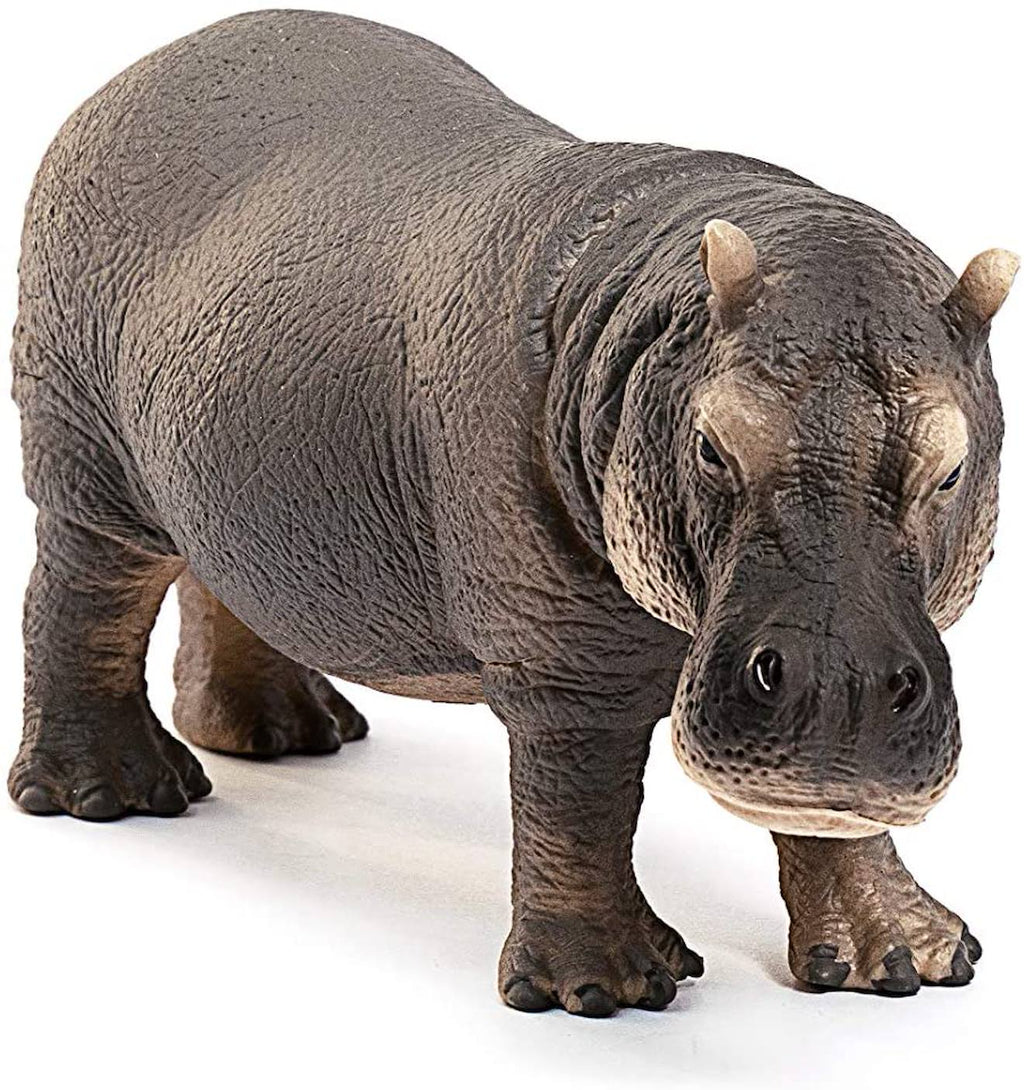 Figurine hippopotame gris