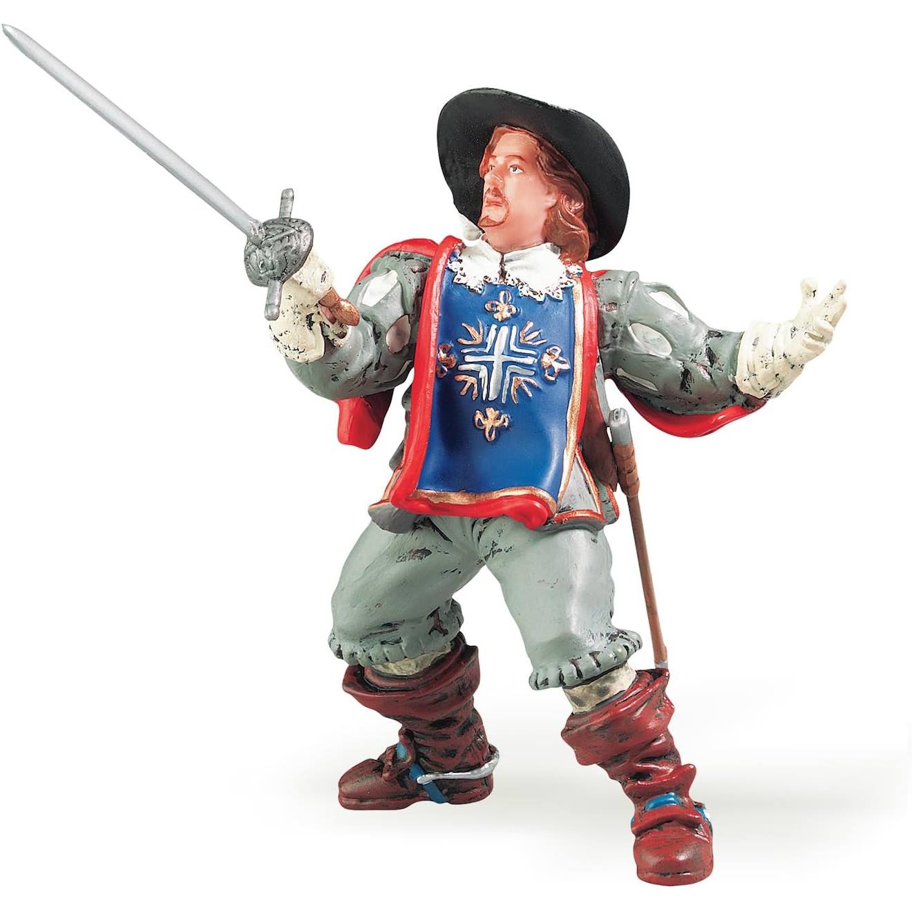Figurine mousquetaire porthos bleu